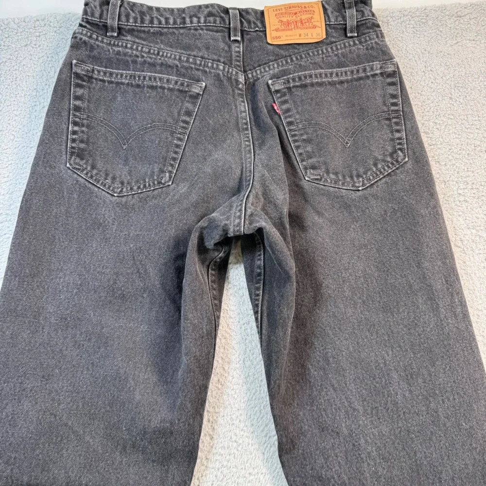 Levis 550‎ Relaxed Fit Jeans Mens 34x34 Faded Black Tapered Made in USA Vintage